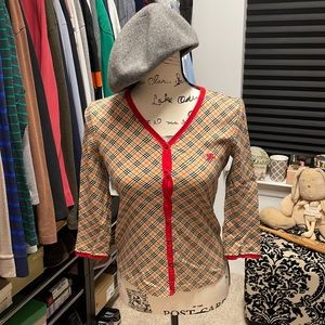 Burberry 100% Cotton Button Front Cardigan